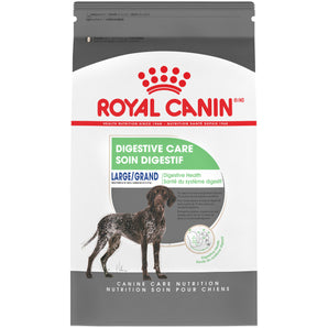Royal Canin dry food for large dogs. Digestive care formula. Format choice.