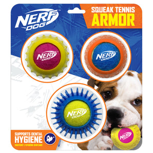 Balles de tennis résistantes Armor Nerf Dog, paquet de 3.