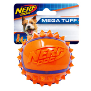 Balle bicolore à crampons Nerf Dog en TPR.