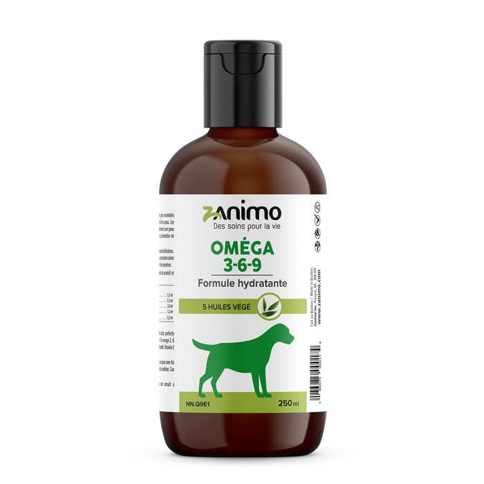 Zanimo OMÉGA 3-6-9 (Démangeaisons). Supplément (huile) pour chiens, chevaux et oiseaux. Choix de formats.