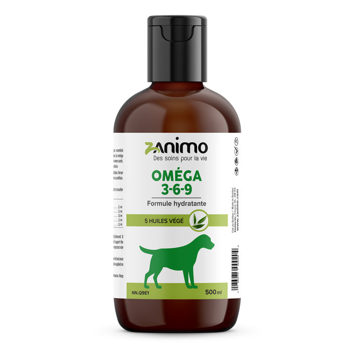 Zanimo OMÉGA 3-6-9 (Démangeaisons). Supplément (huile) pour chiens, chevaux et oiseaux. Choix de formats.